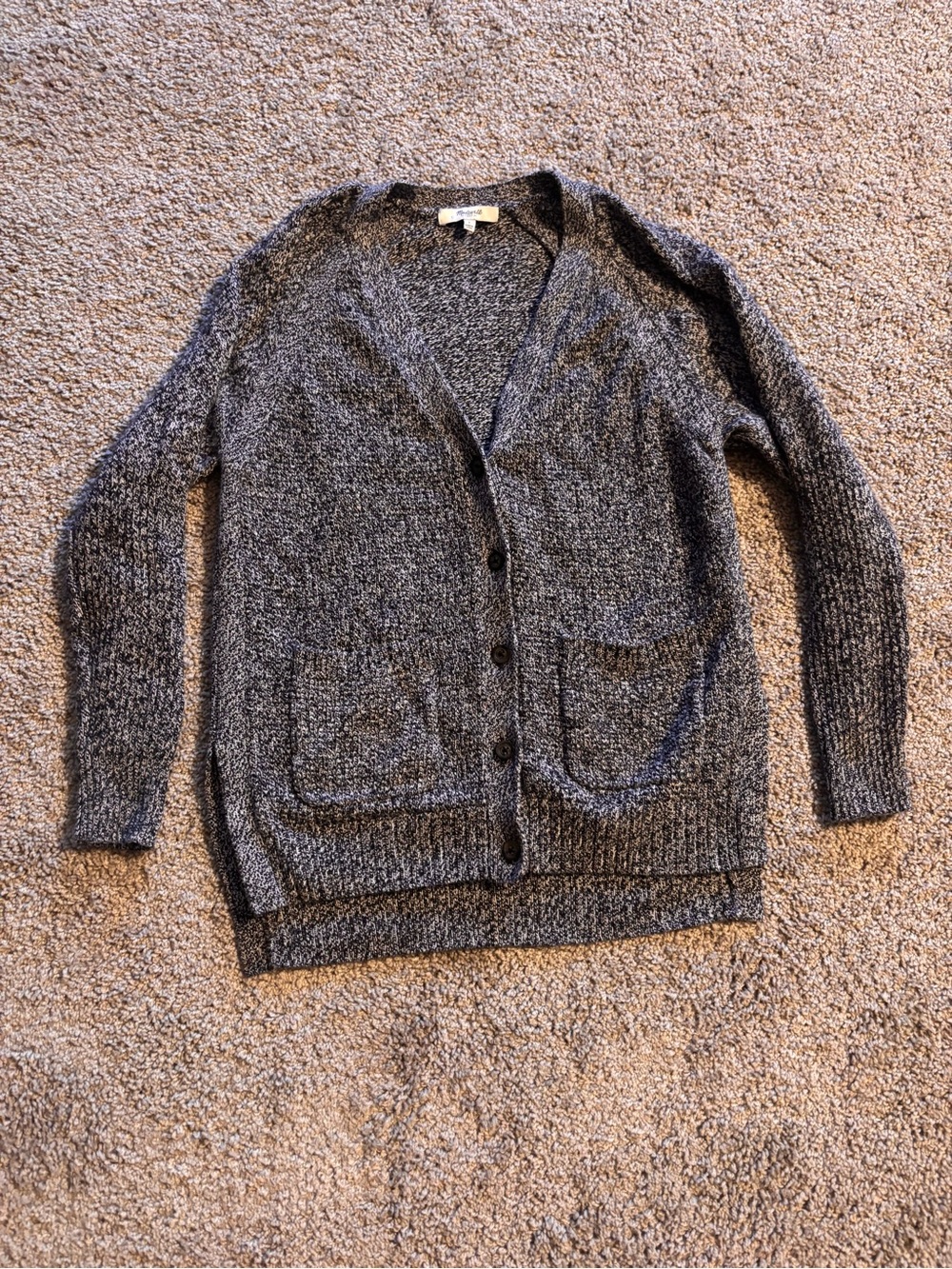Madewell Gray Marled Button-Up Cardigan - small